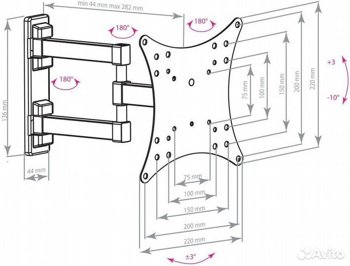 Кронштейн для телевизора Arm Media mars-04