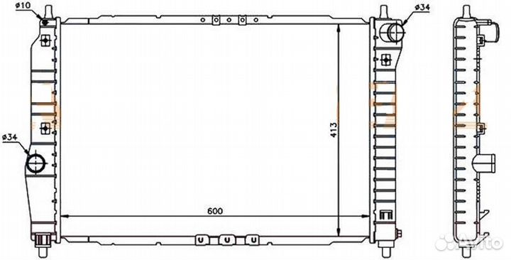 Радиатор охлаждения Chevrolet Aveo (06- ) (MT)