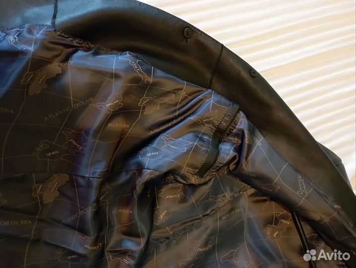 Кожаный пиджак мужской черный