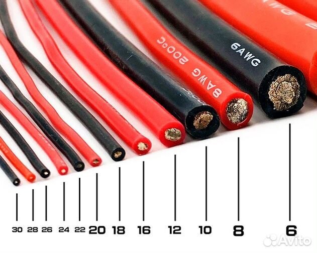 Провод силиконовый кабель awg