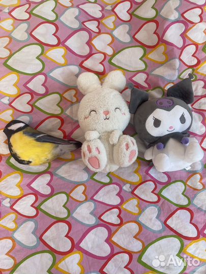 Мягкая игрушка куроми, птица и заяц