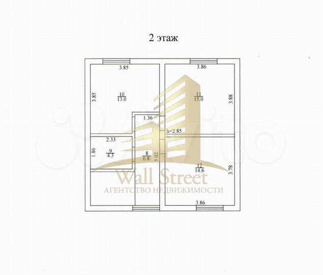 Коттедж 152 м² на участке 7,2 сот.