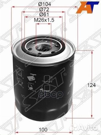 Фильтр масляный mitsubishi pajero/sport/L200 4D