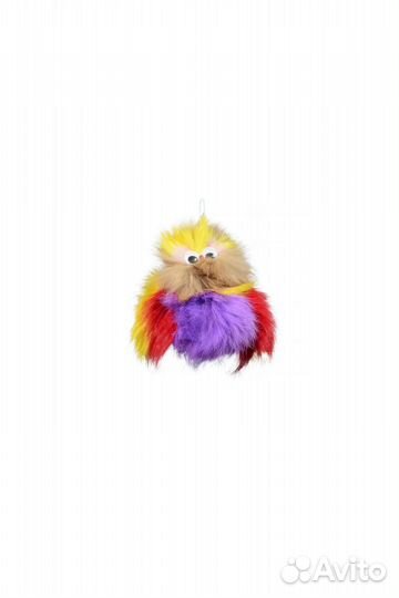 Брелок попугай из натурального меха