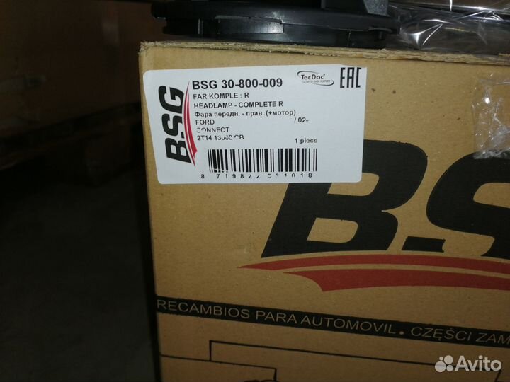 Фара правая С эл. корректором ford transit connect