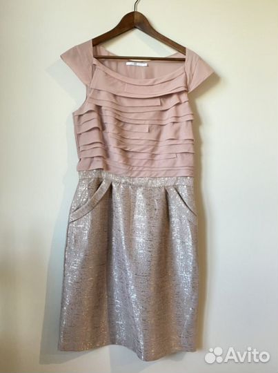 Вечернее коктельное розовое платье 46 48