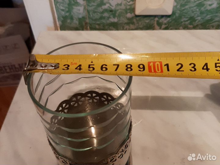 Вазочка стеклянная в металлической подставке СССР