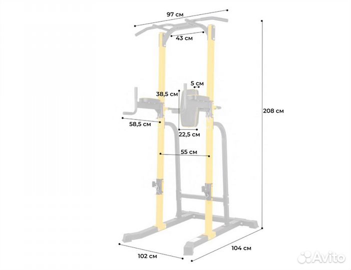 Стойка напольная турник брусья пресс жим новая