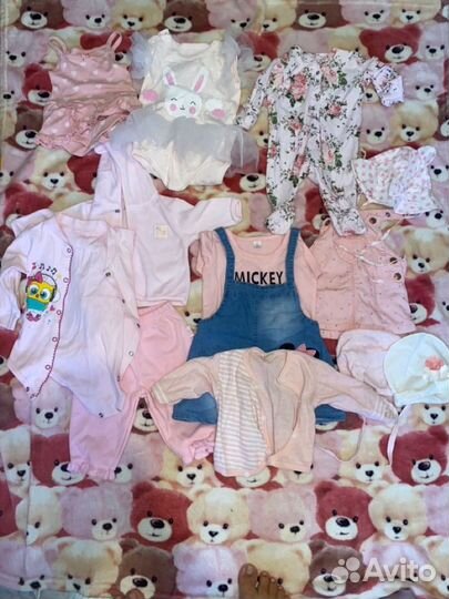 Продам пакет вещей на девочку 0-12 мес и от года