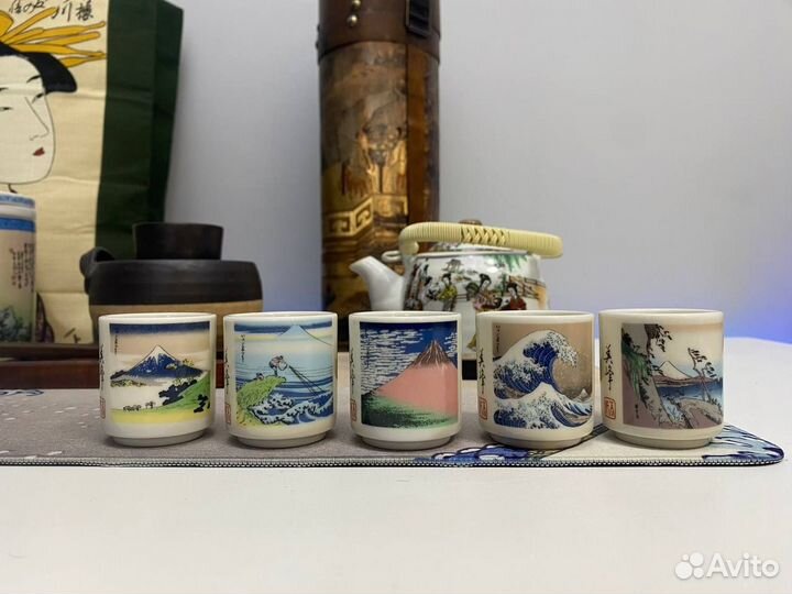 Набор посуды для японской кухни, чая, сакэ фарфор