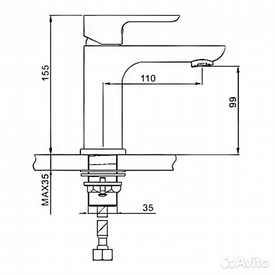 Смеситель для раковины G1048 белый 35 Gappo