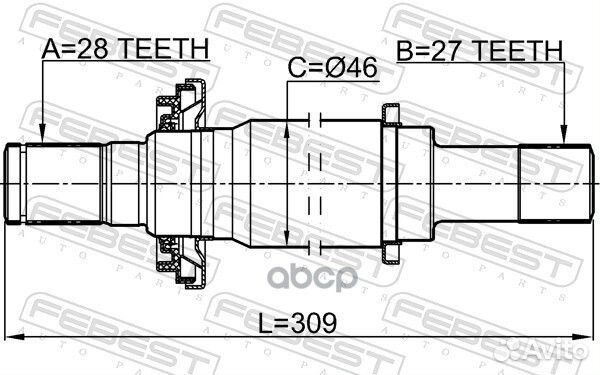 Полуось правая mitsubishi grandis NA0# 2004.01