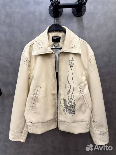 Куртка кожаная ERD белая (сезон 2025)