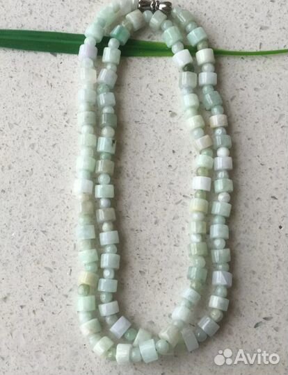 Бусы из природного жадеита