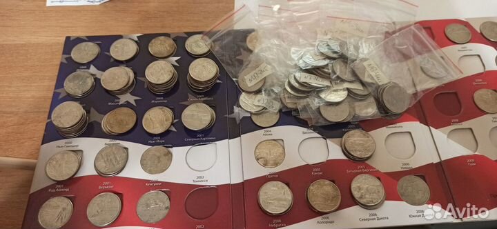 Квотеры США. Штаты. Много. Есть почти все штаты