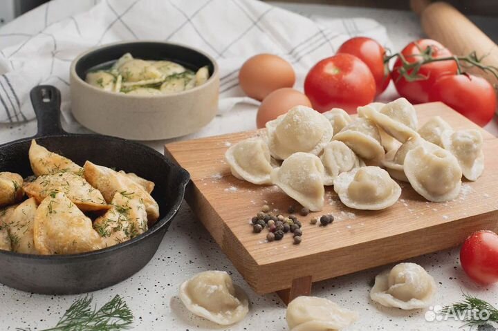 Пельмени ручной лепки и вареники домашние