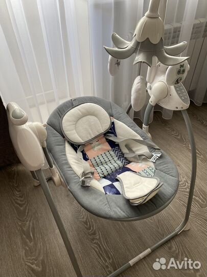 Детские электронные качели шезлонг