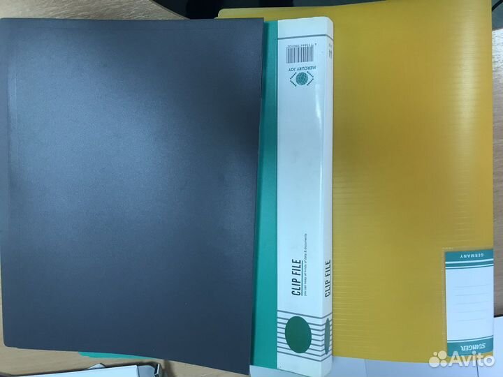 Папка-скоросшиватель, пластик с кармашком, новые