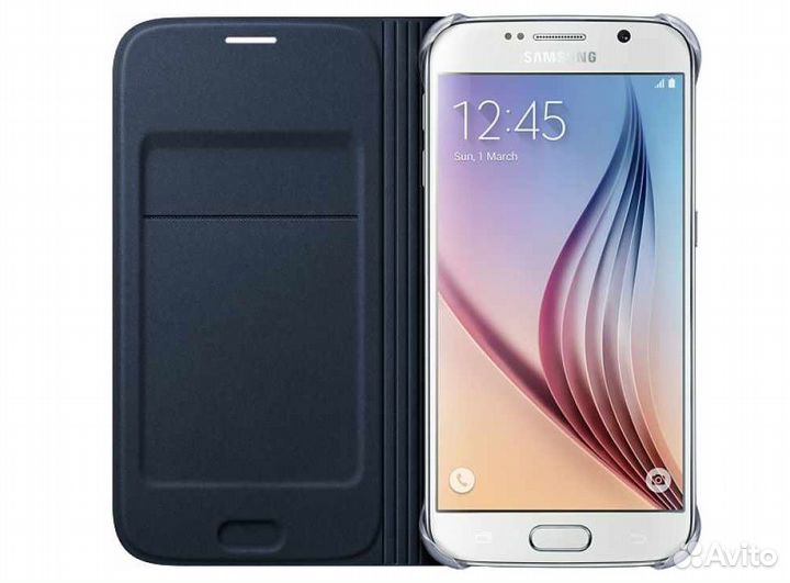 Оригинал Чехол Flip Wallet для Samsung S6 (Тёмный)