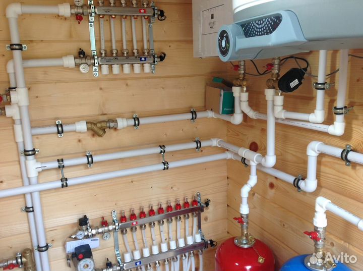 Монтаж систем отопления, водоснабжения в доме