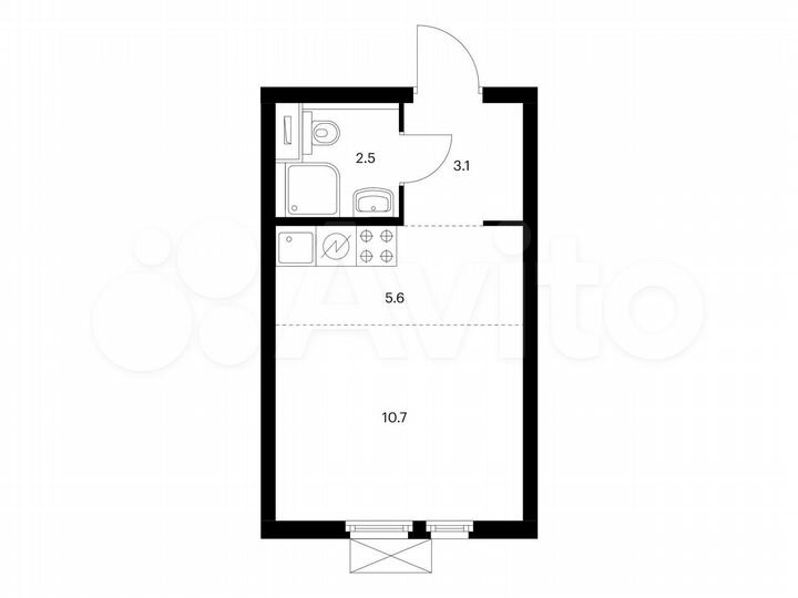 Квартира-студия, 21,9 м², 14/22 эт.