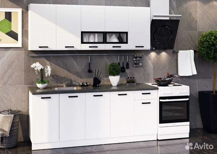 Кухонный гарнитур рио Белый Глянец Б-4