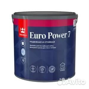 Краска моющаяся Tikkurila Euro Power 7 база А бела