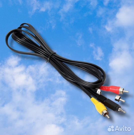 Видео-кабель 3,5 jack - 3RCA (1,5 метра)