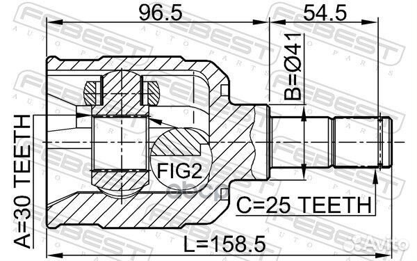 ШРУС внутренний 30x41x25 0411-CK Febest