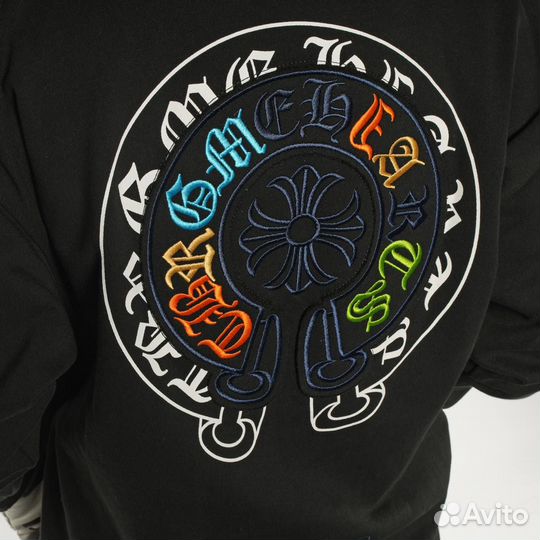 Худи Chrome Hearts черное оверсайз