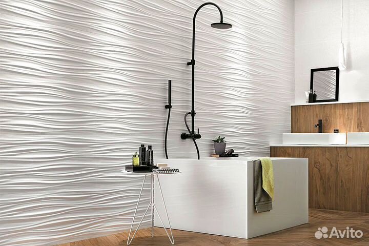 Плитка atlas C. 3D wall Flows White Matt 50x120