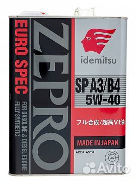 Масло моторное 5W40 idemitsu Zepro euro spec F-S S