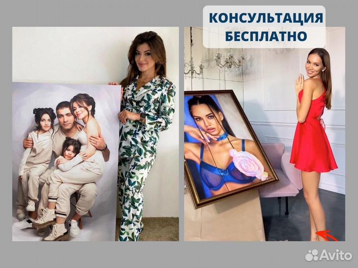 Портреты по фото на холсте. Стиль Dream art