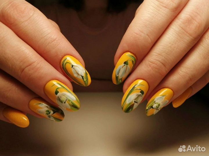 Маникюр, ручная роспись, гель-лак,наращивание гель