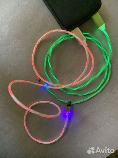 Зарядка usb Type C, магнитная светящаяся