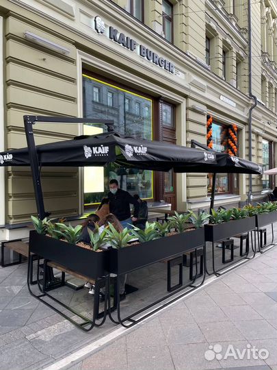 Зонт для кафе. Уличный зонт. Зонт боковой