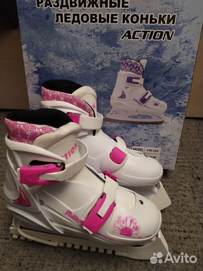 Коньки детские раздвижные 33 36