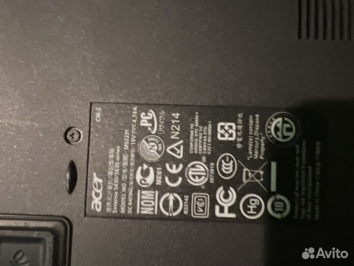 Ноубук acer ms2231