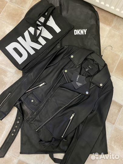 Кожаная куртка-косуха dkny