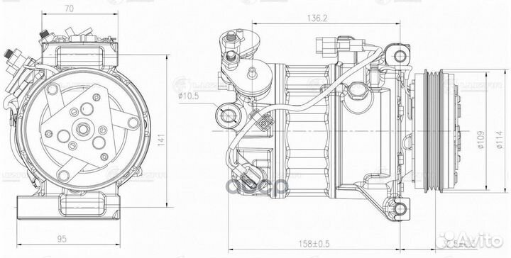 Компрессор кондиц. для а/м Volvo S60 II (06) /S