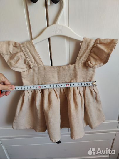 Льняной топ для девочки, размер 86-92