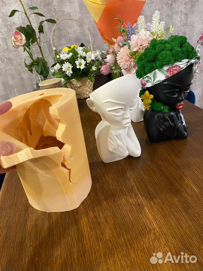 Силиконовая форма молд для изготовления кашпо