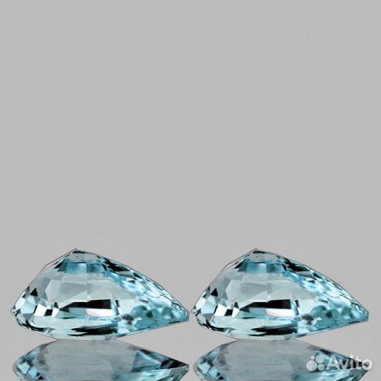 Аквамарин натуральный 1,28Ct 8х5мм 2шт VVS Бразили