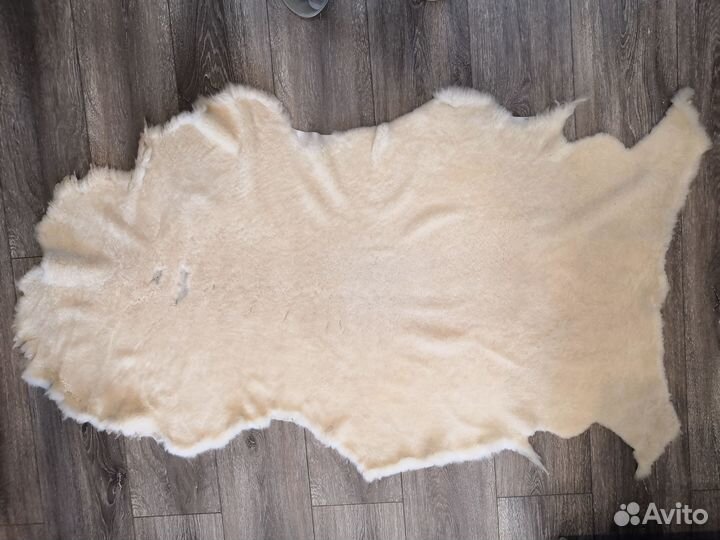 Натуральный мех овчины. Дублёночный мех. Кремовый