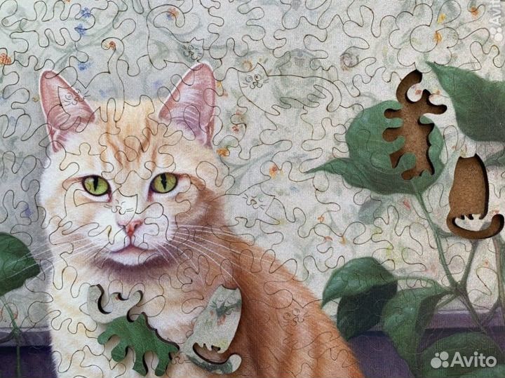 Рыжий кот и апельсины Деревянный пазл