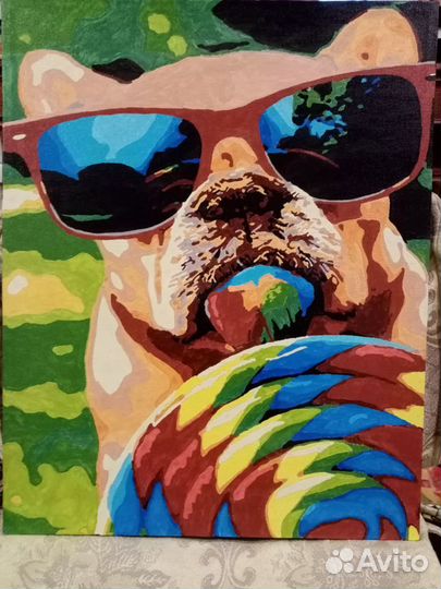 Картина бульдог на Чиле