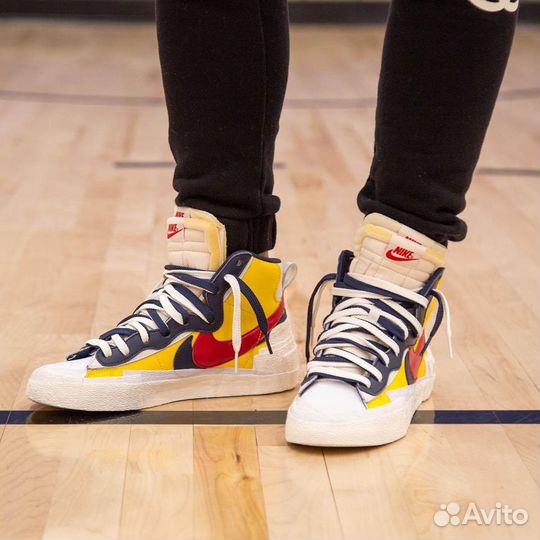 Кроссовки Nike Blazer Mid x Sacai Maize Navy