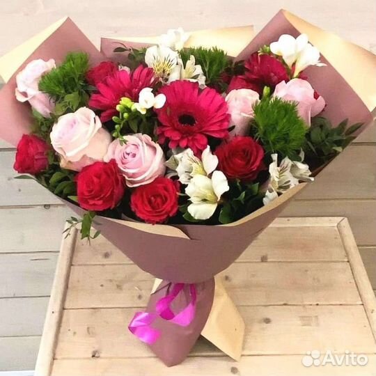 Цветы розы букет