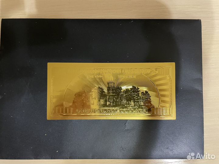 Сувенир из золота 100 долларов