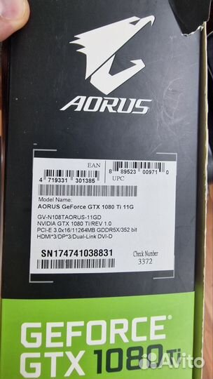 Видеокарта gtx 1080 ti aorus 11gb